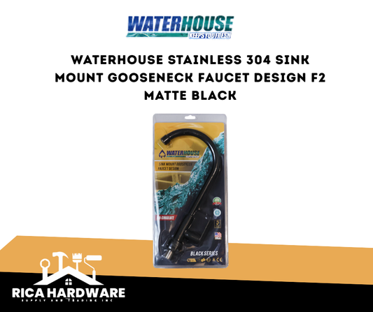 WATERHOUSE STAINLESS 304 SINK MOUNT GOOSENECK FAUCET DESIGN F2 MATTE BLACK