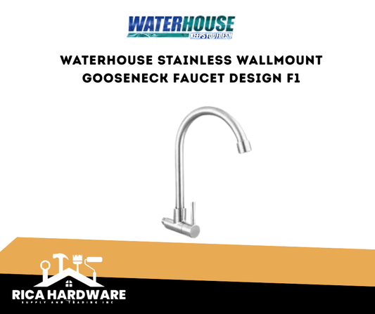 WATERHOUSE STAINLESS WALLMOUNT GOOSENECK FAUCET DESIGN F1
