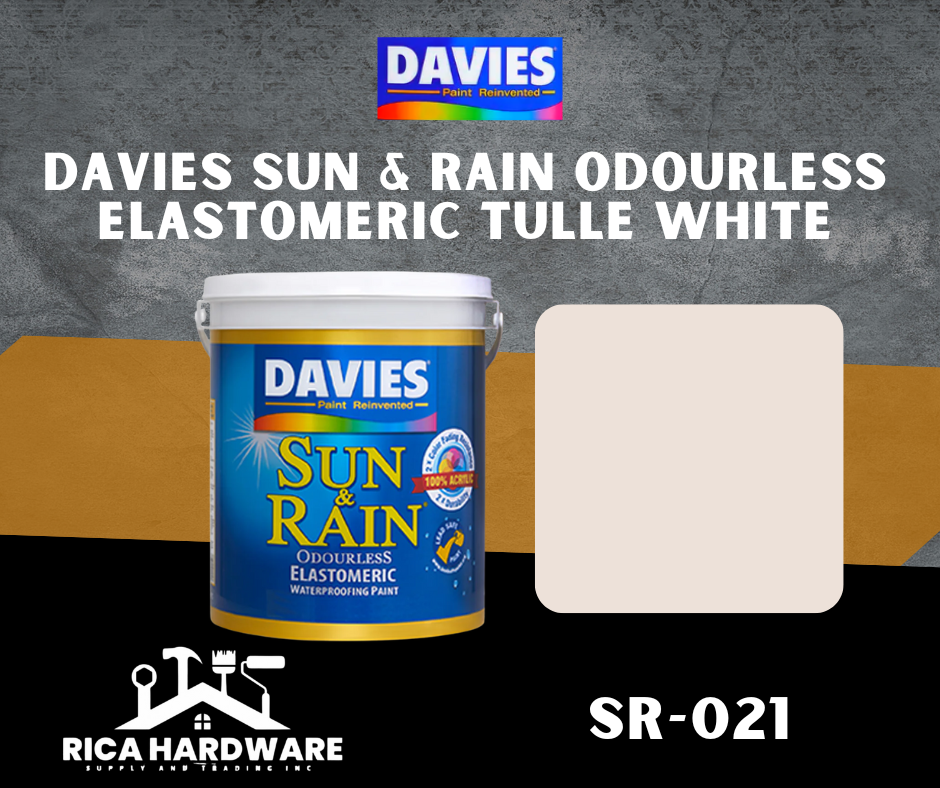 DAVIES SUN & RAIN ODOURLESS ELASTOMERIC TULLE WHITE (SR-021)